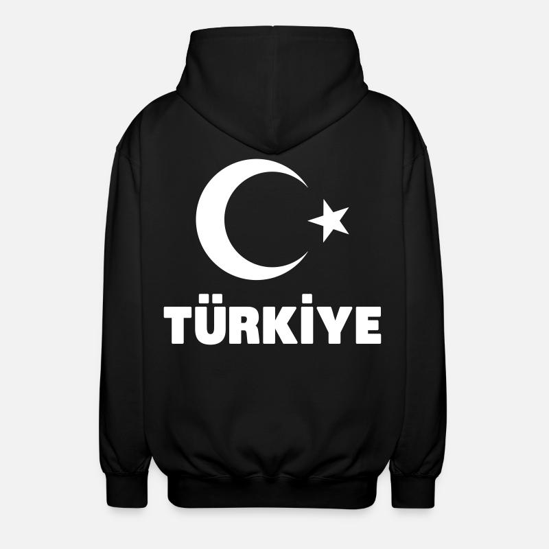 Türkiye avec drapeau - Veste à capuche unisexe - noir