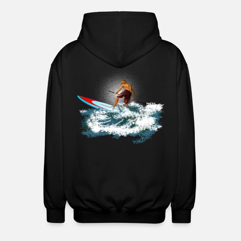 Paddleboarder - Unisex Kapuzenjacke - Schwarz