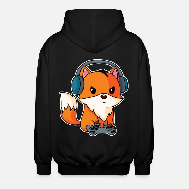 Gaming Fox - Conception Fox Player - Veste à capuche unisexe - noir