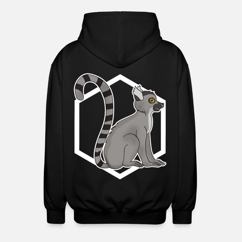 Singe lémurien - Veste à capuche unisexe - noir