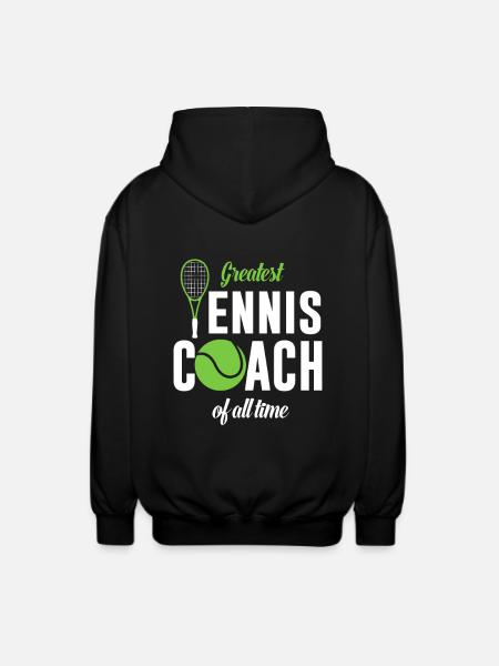 Largest tennis coach ever - Unisex Hooded Jacket - black