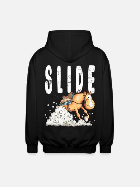 Westernpferd Slide - Unisex Kapuzenjacke - Schwarz