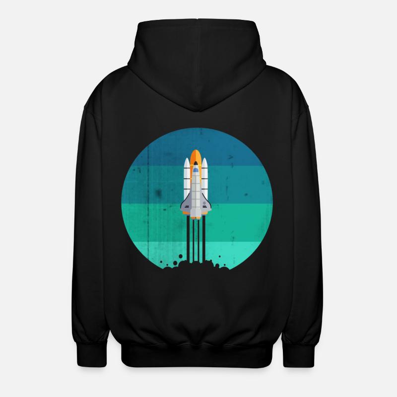 Space rocket rocket launch - Unisex Hooded Jacket - black
