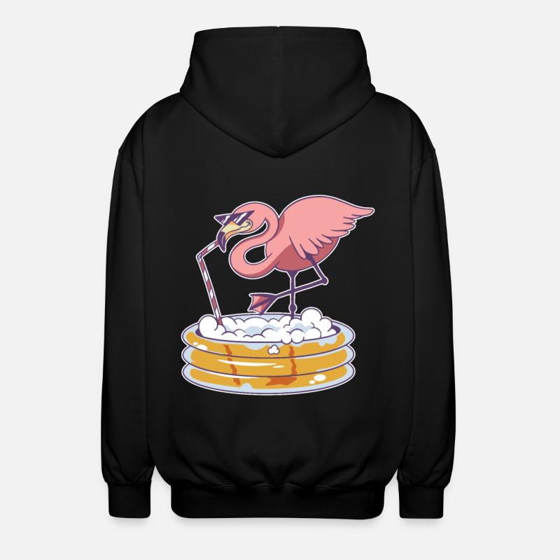 Flamingo Pool - Unisex Kapuzenjacke - Schwarz