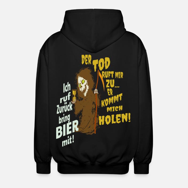 Lustiger Sensenmann - Unisex Kapuzenjacke - Schwarz