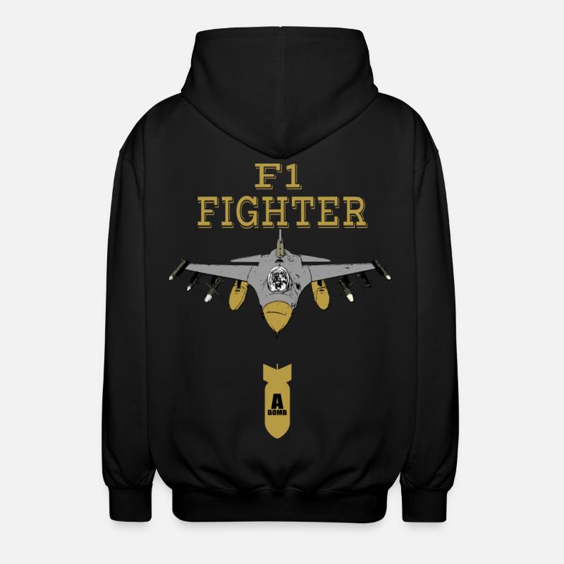 Avion de chasse - Veste à capuche unisexe - noir
