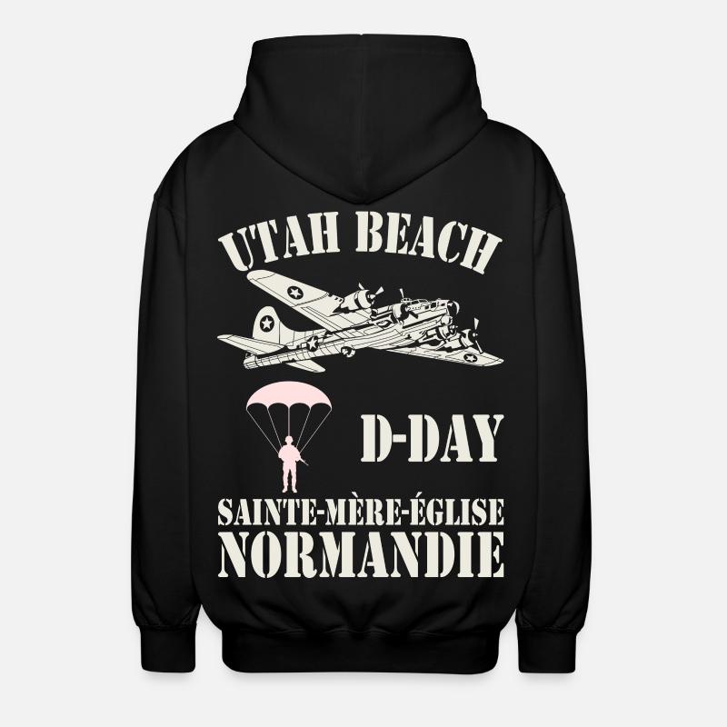 Utah Beach D-Day Sainte-Mère-Église - Veste à capuche unisexe - noir