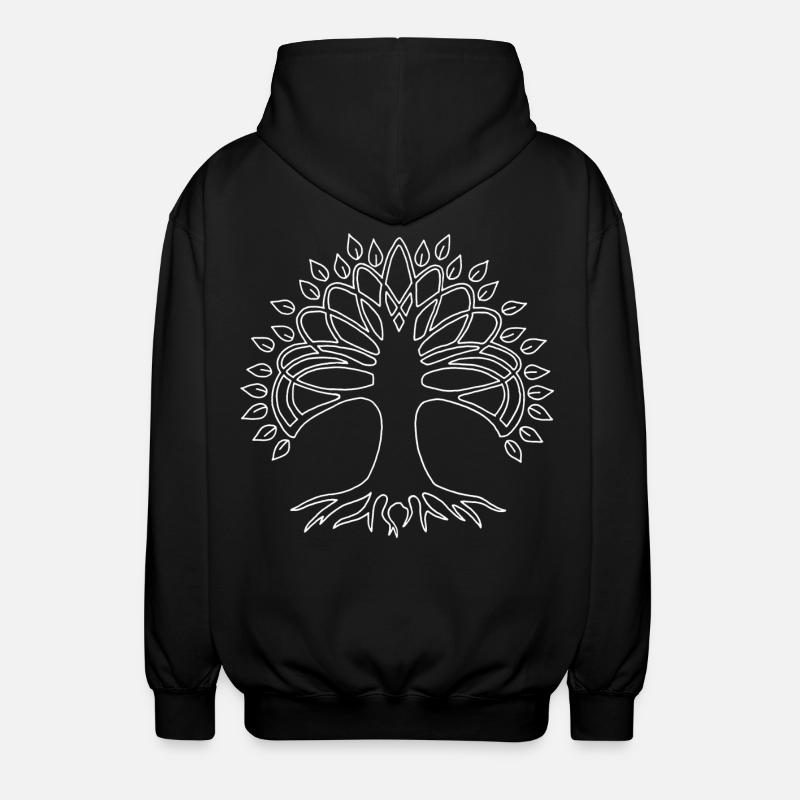 Weißer Baum des Lebens - Unisex Kapuzenjacke - Schwarz