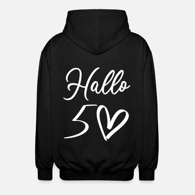 Warm welcome with handwritten design - Unisex Hooded Jacket - black
