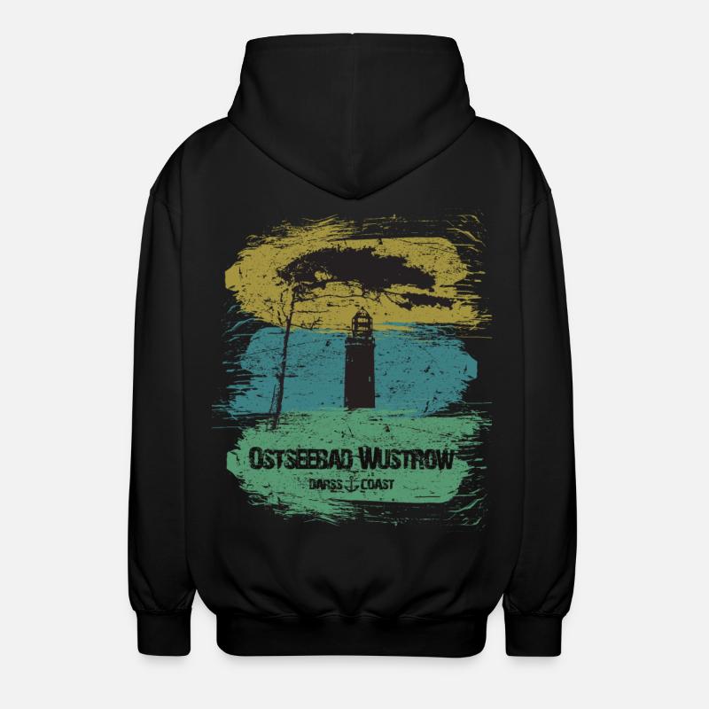 Wustrow Ostsee - DarssCoast - Halbinsel Darss - Unisex Kapuzenjacke - Schwarz