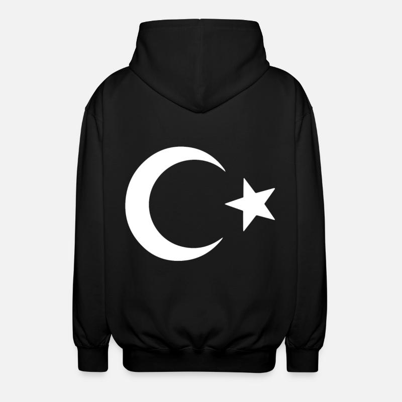 Pride and Tradition – Turkey Flag - Unisex Hooded Jacket - black