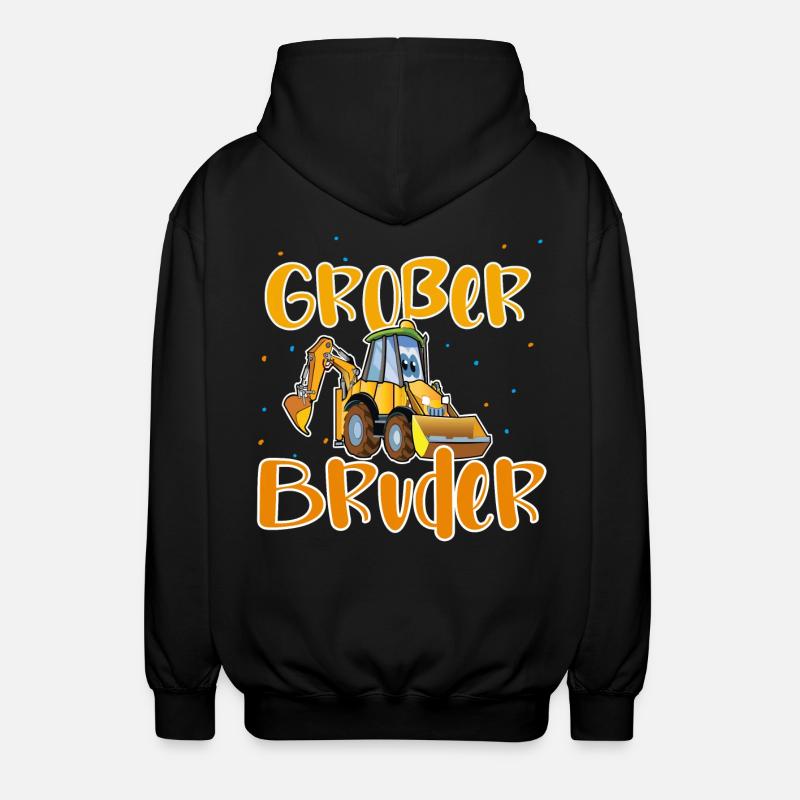 Großer Bruder Bagger - Unisex Kapuzenjacke - Schwarz