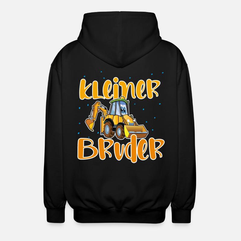 Kleiner Bruder Bagger - Unisex Kapuzenjacke - Schwarz