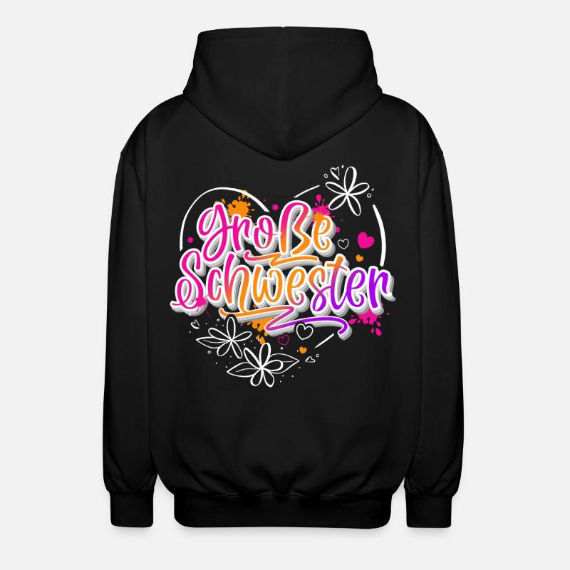 Große Schwester - Unisex Kapuzenjacke - Schwarz