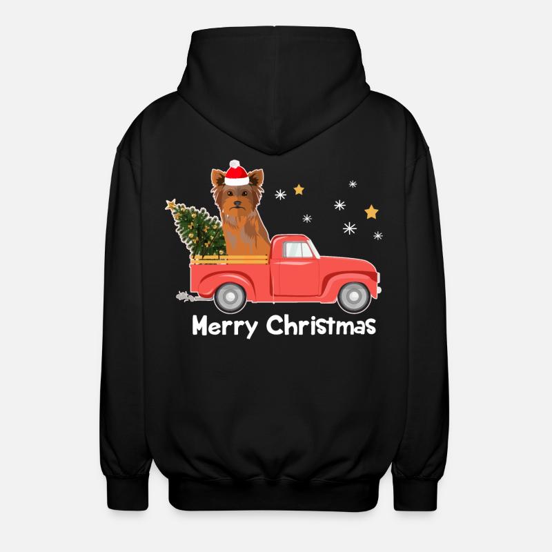 Pick-up Yorkie Christmas Tree - Veste à capuche unisexe - noir