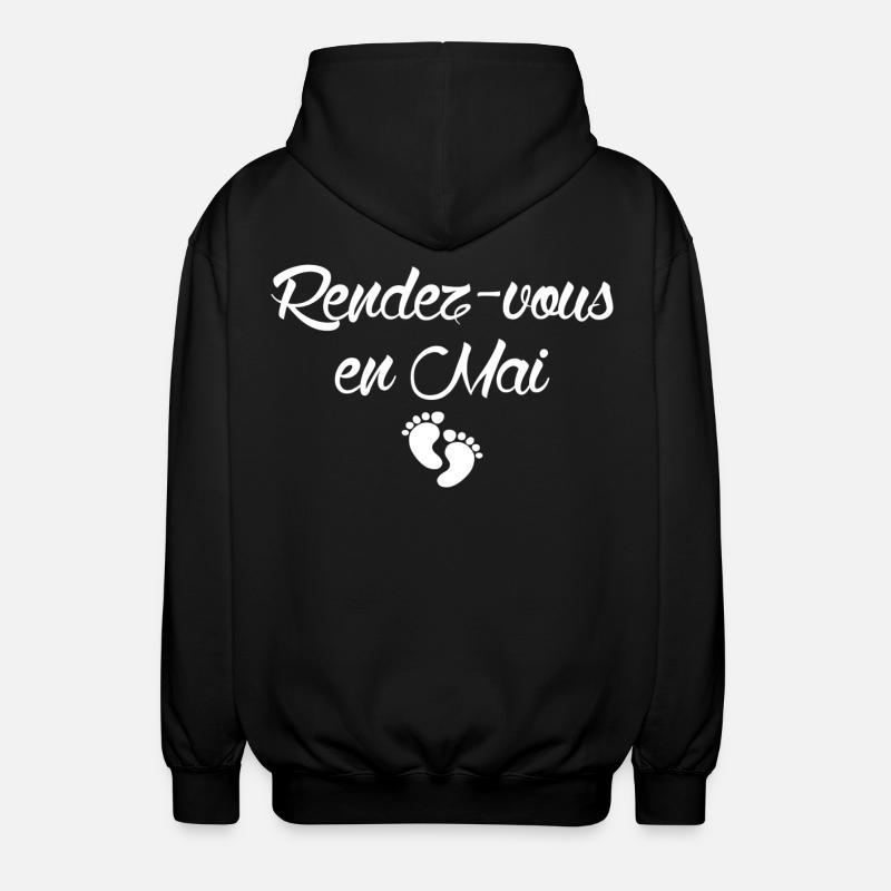 Rendez-vous en Mai grossesse - Veste à capuche unisexe - noir