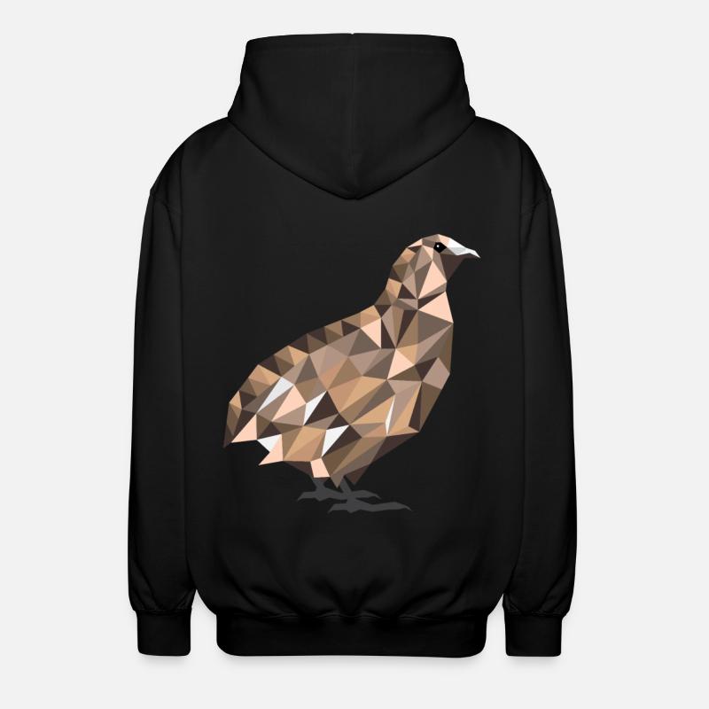 Polygone cailles cailles cailles cailles cadeau - Veste à capuche unisexe - noir