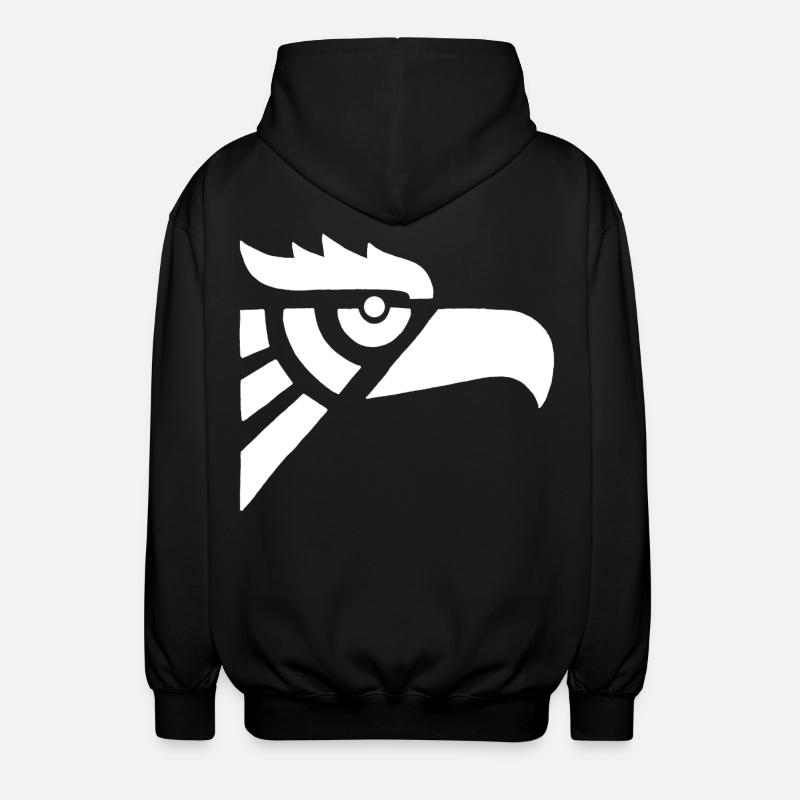 Tête d'aigle blanc aztèque - Veste à capuche unisexe - noir