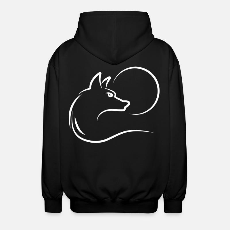 Loup à la pleine lune - Veste à capuche unisexe - noir