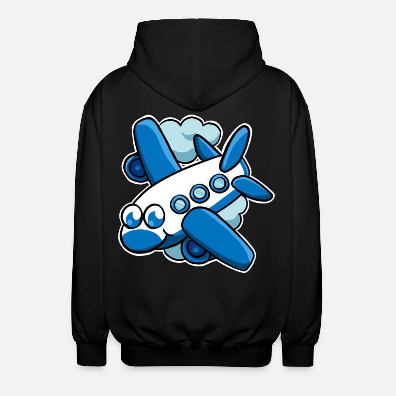 airplane - Unisex Hooded Jacket - black