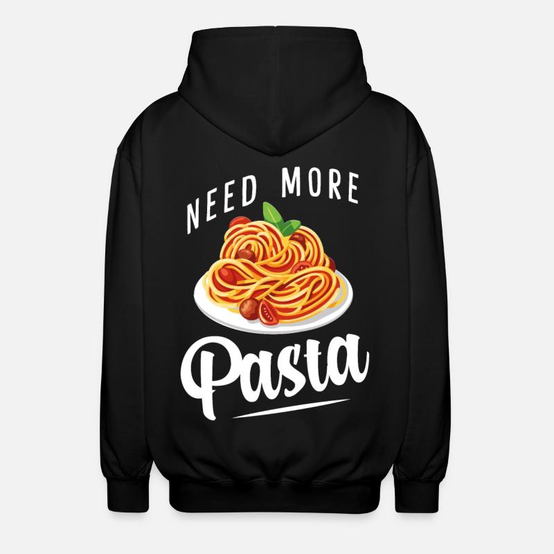 Spaghetti - Pâtes - Penne - Nudeln - Veste à capuche unisexe - noir