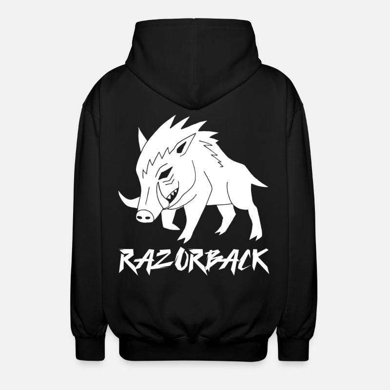 Sanglier blanc razorback - Veste à capuche unisexe - noir