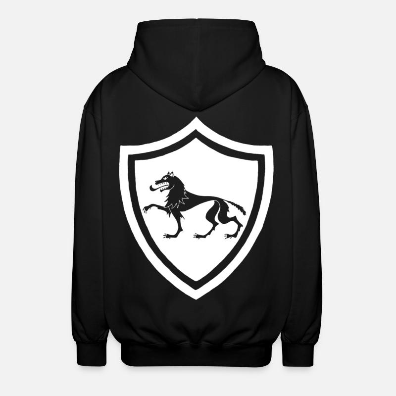 Symbole du loup blanc médiéval - Veste à capuche unisexe - noir