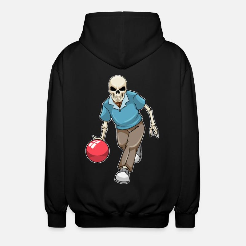 Skelett Bowling Bowlingkugel - Unisex Kapuzenjacke - Schwarz