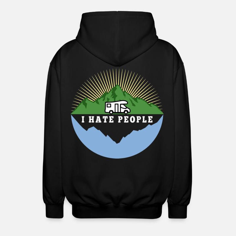 I hate people - Camping Nature Solitude - Veste à capuche unisexe - noir