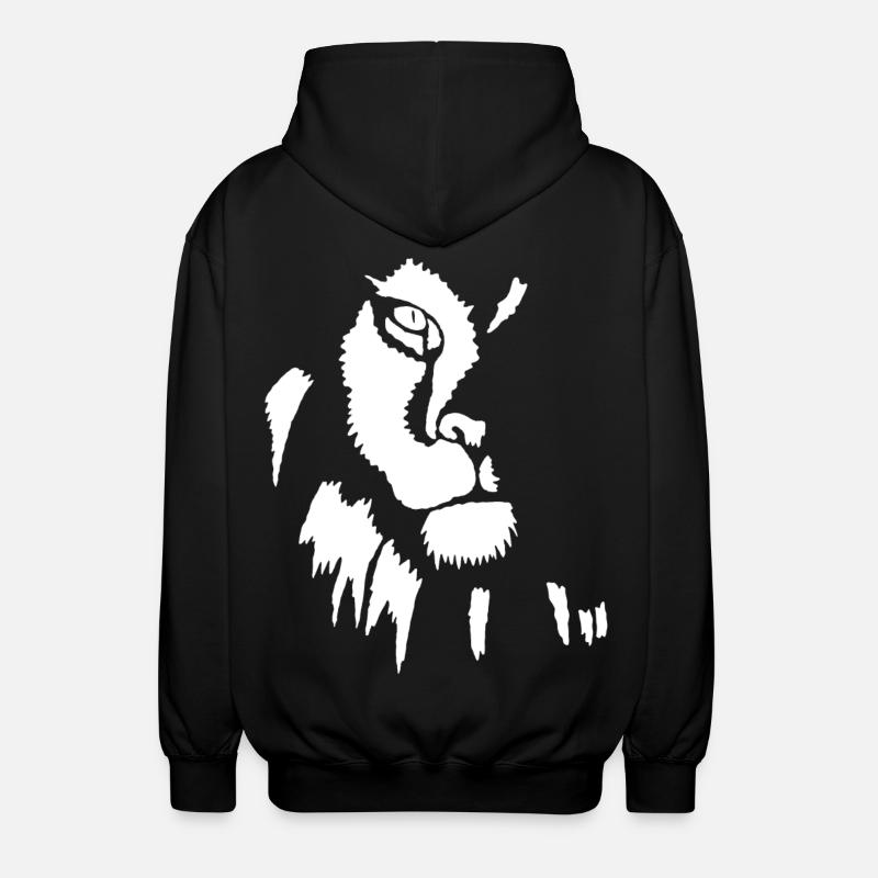 White lion in shadow - Unisex Hooded Jacket - black