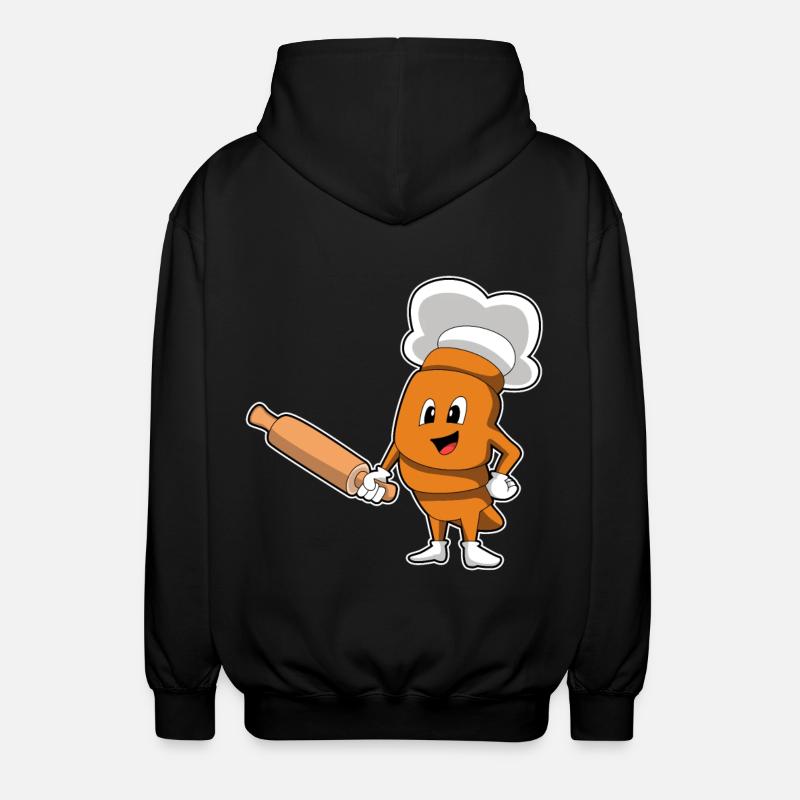 Brot Bäcker Nudelholz Backen - Unisex Kapuzenjacke - Schwarz
