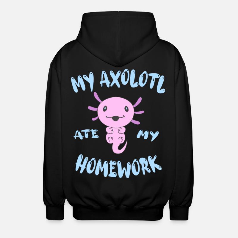 Drôle d’axolotl pour l’école - Veste à capuche unisexe - noir