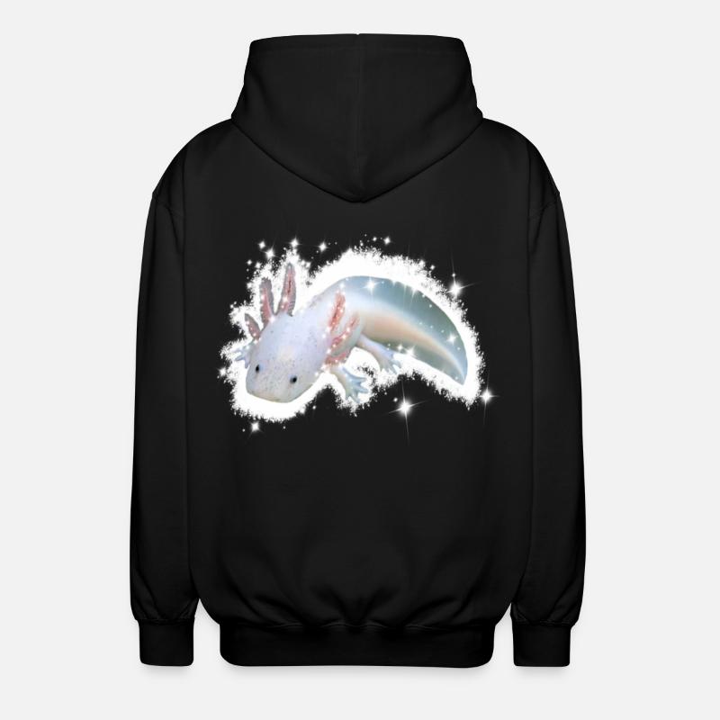 axolotl blanc - Veste à capuche unisexe - noir