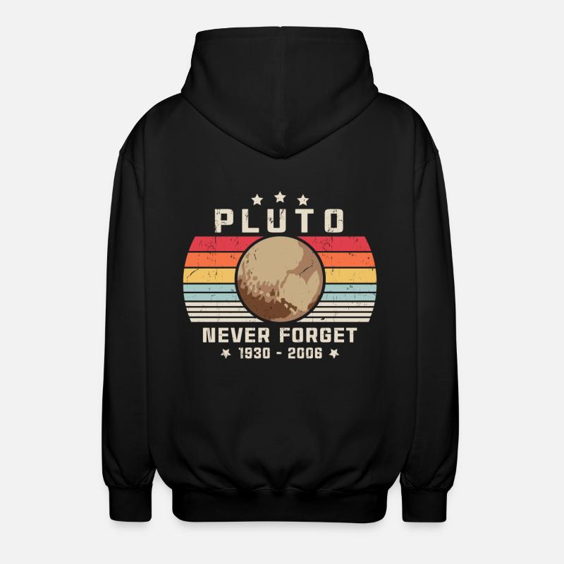 Never Forget Pluto - Unisex Hooded Jacket - black