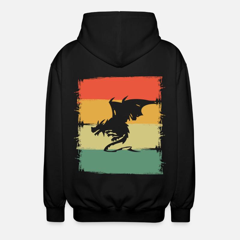 Drache Drachen - Unisex Kapuzenjacke - Schwarz