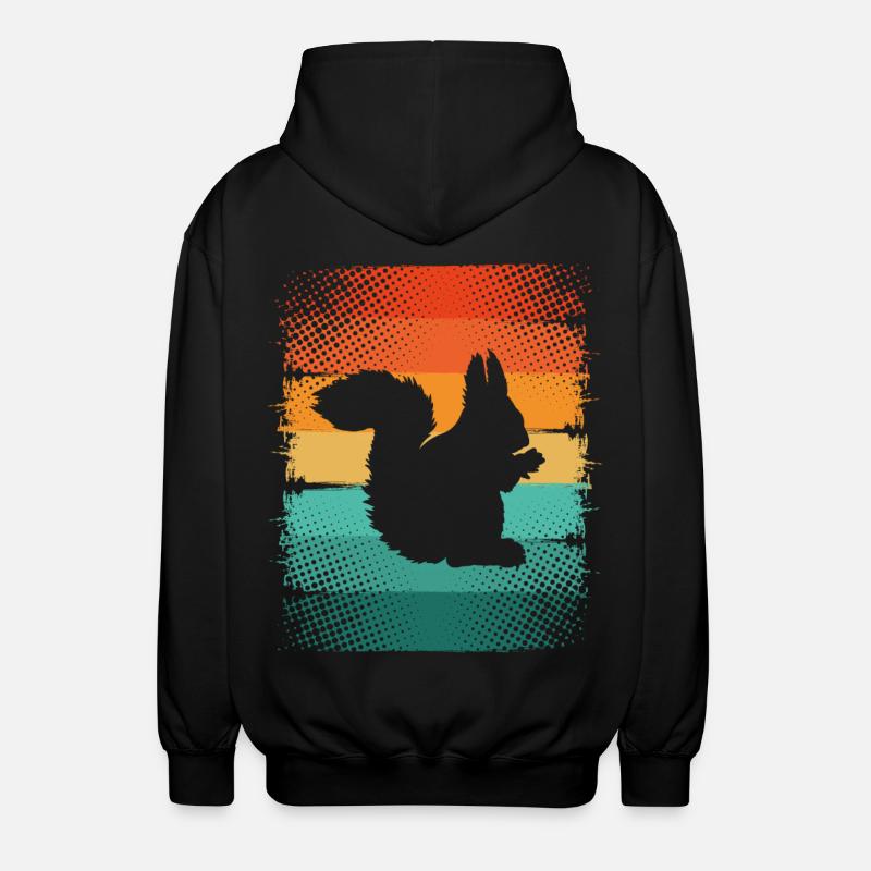 Squirrel - Unisex Hooded Jacket - black