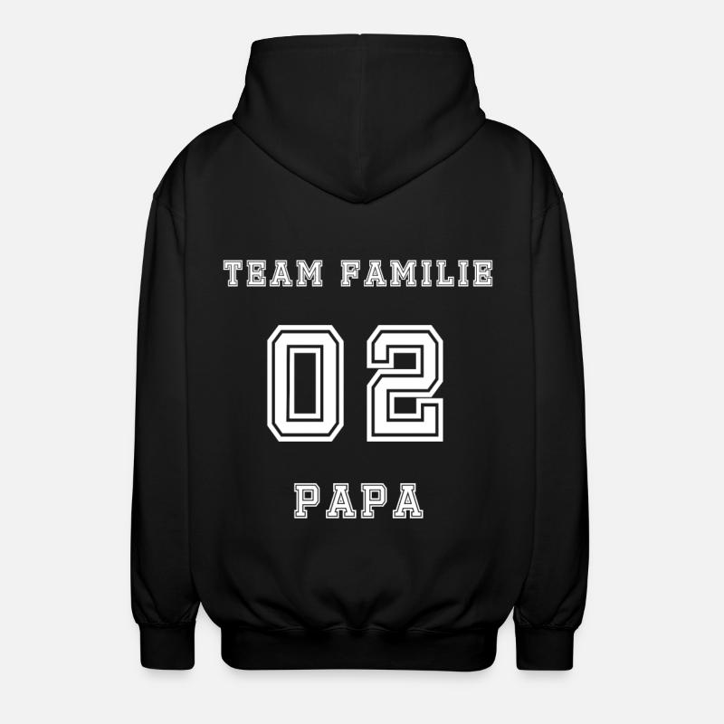 Team Family Papa 02 Numeric Logo - Unisex Kapuzenjacke - Schwarz