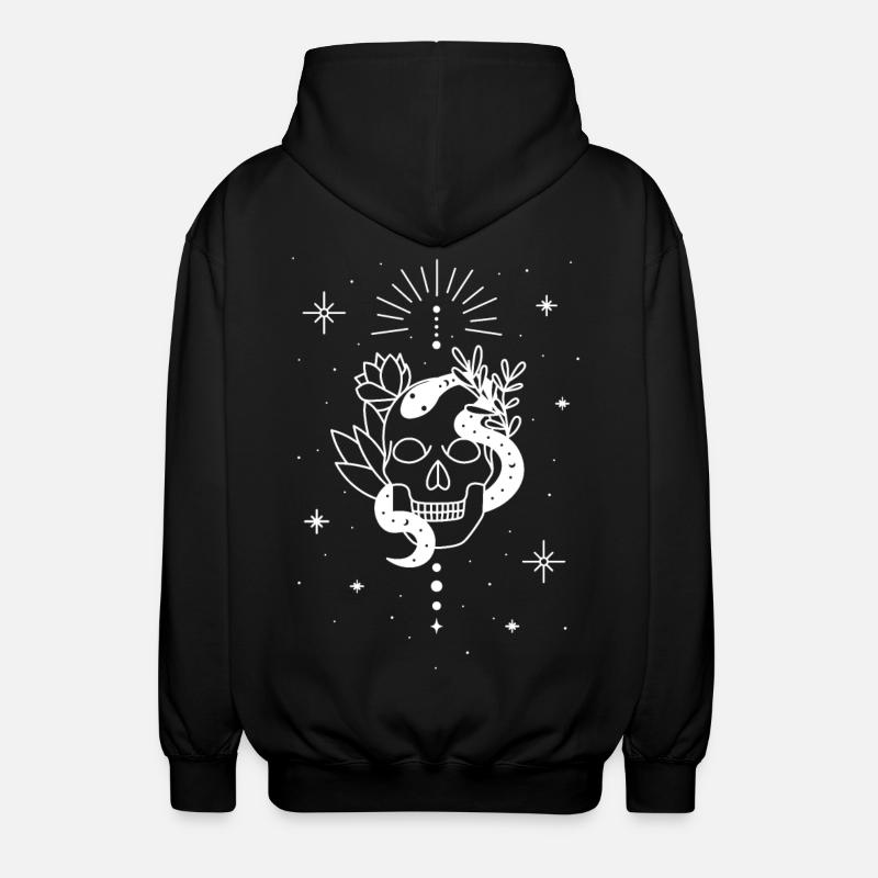 Trippy Occult Skeleton Serpent - Veste à capuche unisexe - noir