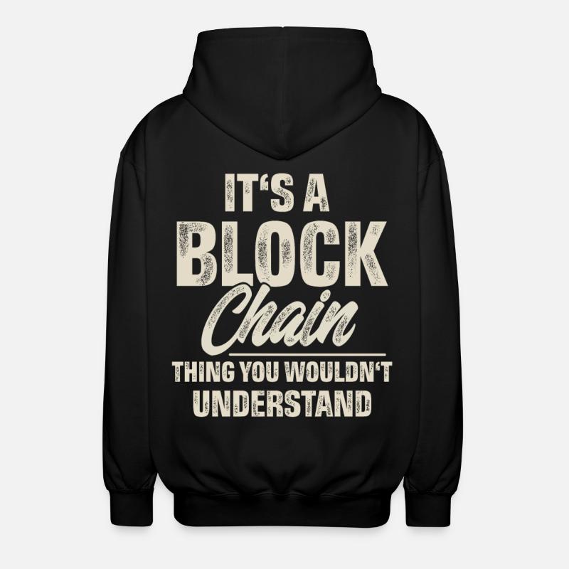 Krypto Blockchain - Unisex Kapuzenjacke - Schwarz
