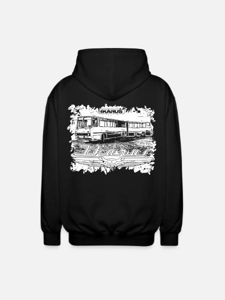 Ikarus Bus articulated bus - Unisex Hooded Jacket - black