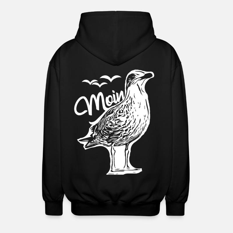 Moin - Möwe - Unisex Kapuzenjacke - Schwarz