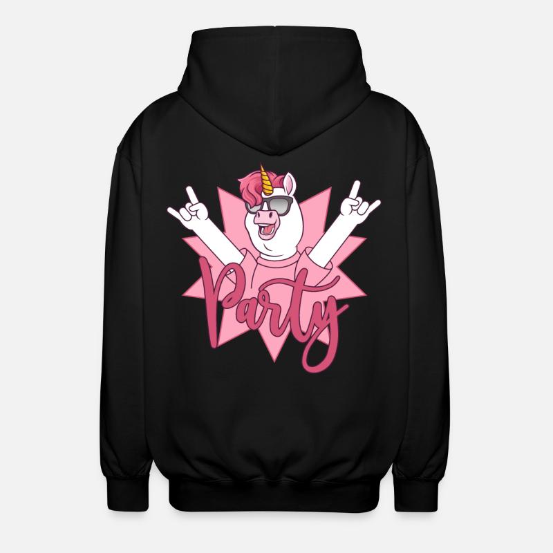 Party Einhorn  - Unisex Kapuzenjacke - Schwarz