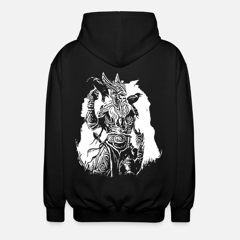 Vikings with ravens - Unisex Hooded Jacket - black