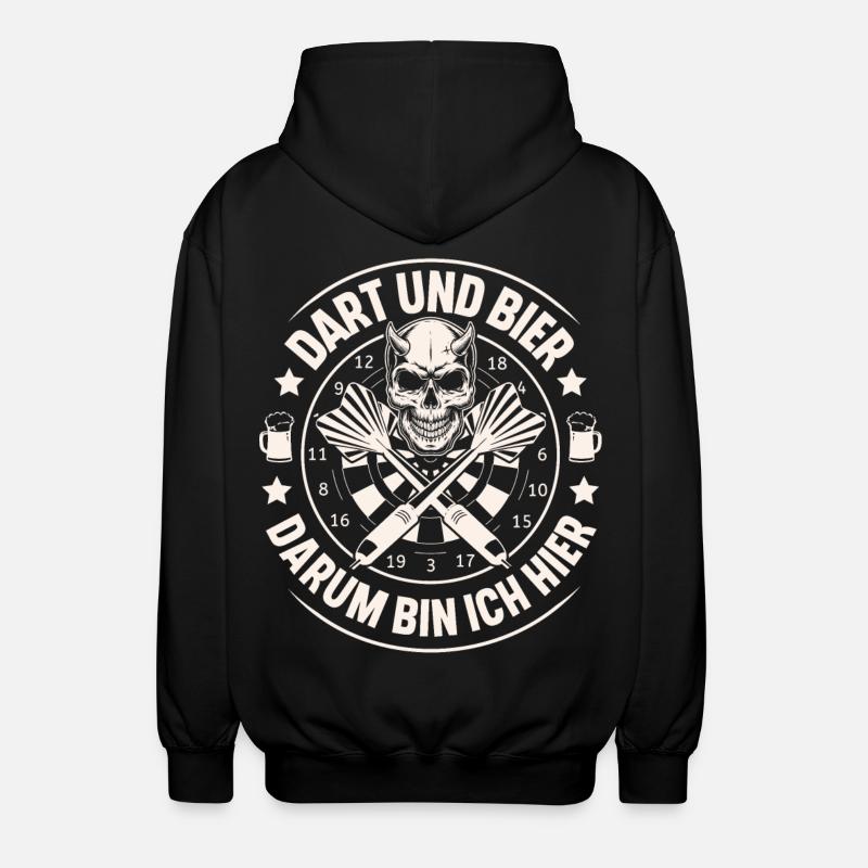 Dart Und Bier - Unisex Kapuzenjacke - Schwarz