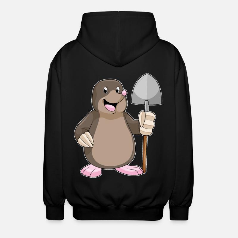 Mole Miner Shovel Mining - Unisex Hooded Jacket - black