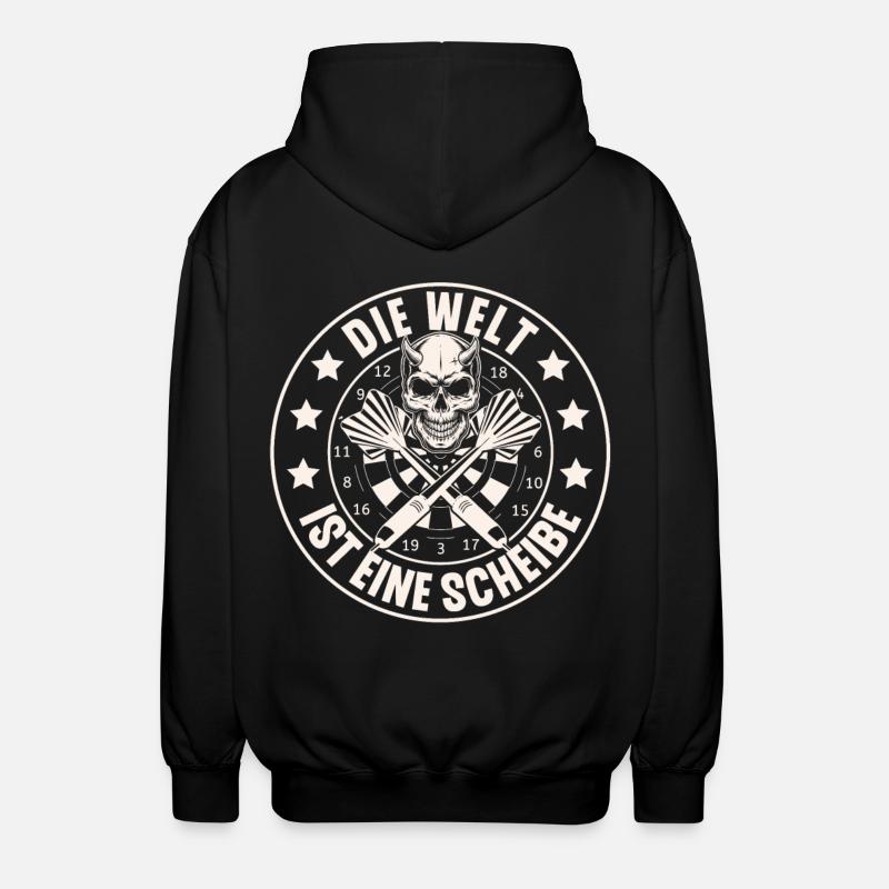 Dart Darten Darts - Unisex Kapuzenjacke - Schwarz