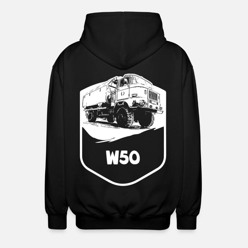 W50 | GDR | Trucks | IFA - Unisex Hooded Jacket - black