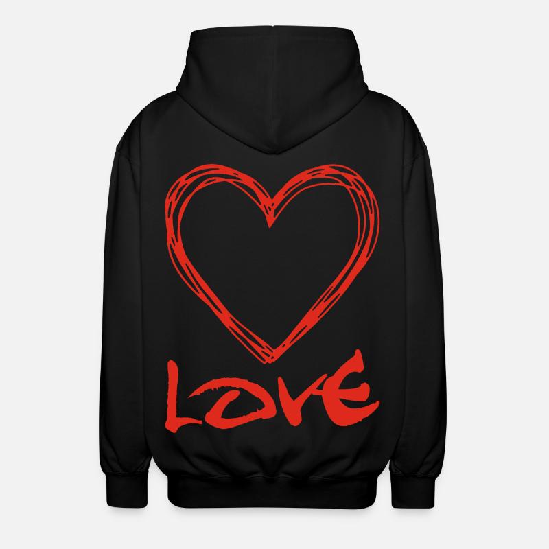 rotes Graffiti-Herz - Unisex Kapuzenjacke - Schwarz