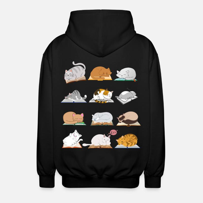 Collection de chats de lecture - Veste à capuche unisexe - noir