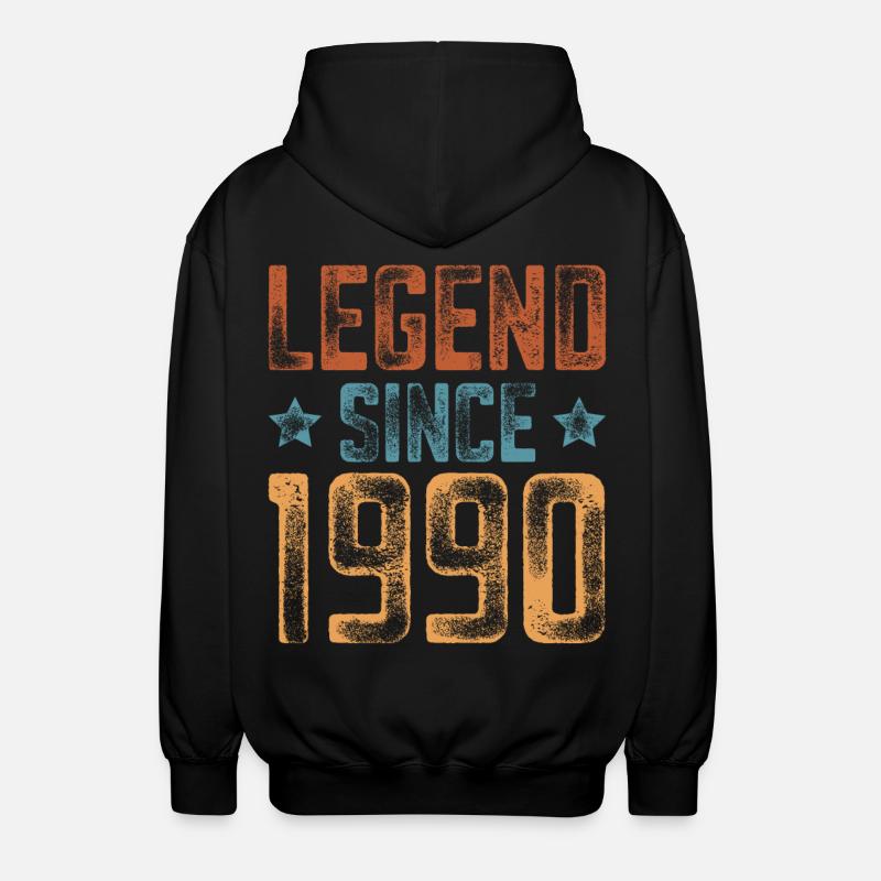 1990 Naissance Année de naissance Anniversaire - Veste à capuche unisexe - noir